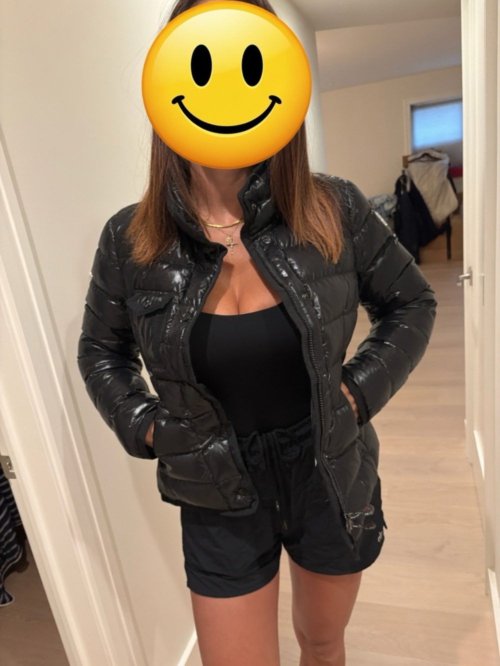 Moncler Black Gloss Quilted Puffer Jacket - Picture 9 of 11